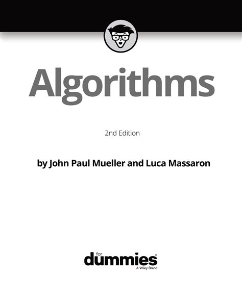 Algorithms For Dummies Nd Edition E Books Max