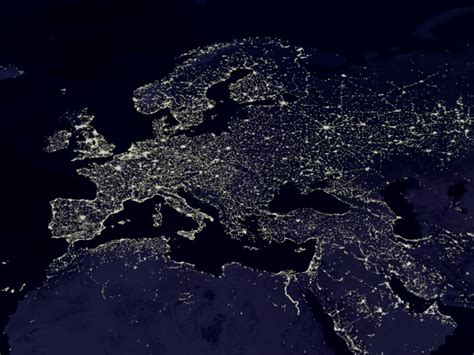 The Night Lights Of Europe As Seen From Space Hd Wallpaper Wide