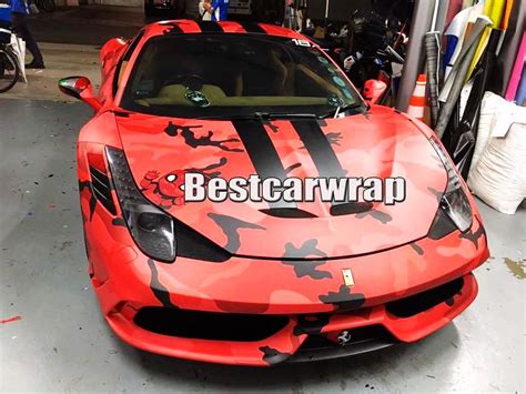 Best Red Camo Car Wrap Vinyl With Air Rlease Gloss Matt Arctic Camouflage Covering Graphics