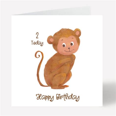 Personalised Little Monkey Birthday Card