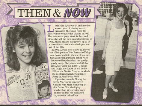 Article From Bop Magazine Issued In Early 1995 Reaching For The Stars Alyssa Milano Bop