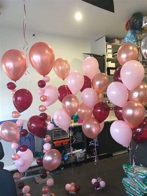 2 personalised balloon 21st birthday banner party decorations mens ladies adults. Rose gold, matte pink and jewel burgundy (With images ...