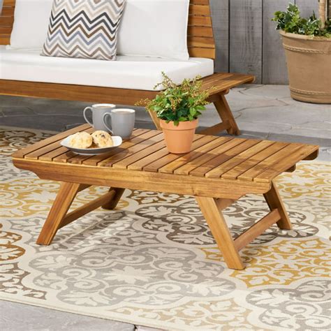 Ledger Outdoor Wooden Coffee Table Teak