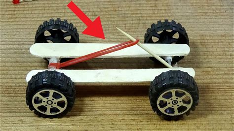 How To Make Rubber Band Powered Car Diy Toy Car Youtube