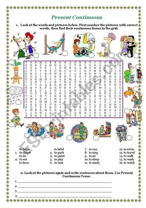 Present Continuous In Practice Esl Worksheet By Agnieszka83