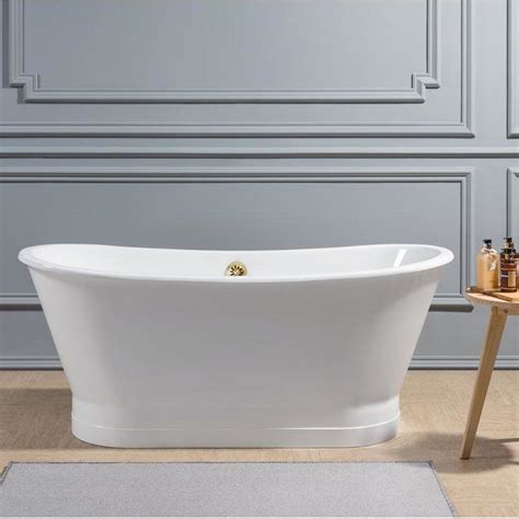 Cast iron tubs were introduced in 1880 and are still considered as a preferred material for bathtubs. Cast Iron 67" x 27" Freestanding Soaking Bathtub | Soaking ...