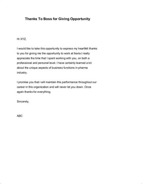 Free 10 Sample Thank You Letter Templates To Boss In Pdf