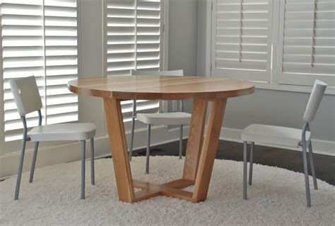Hand Crafted Angled Leg Round Dining Table By Belak Woodworking Llc