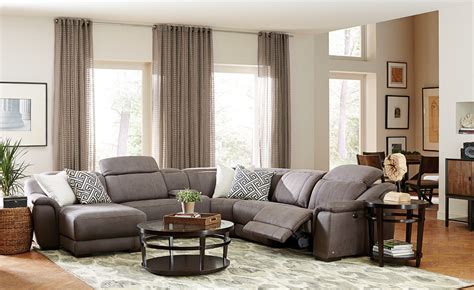 Neutral Great Room With 6 Pc Vegara Pewter Sectional Transitional