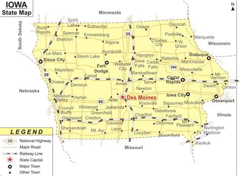 Iowa Map Map Of Iowa State Ia Map Highways Cities Roads Rivers