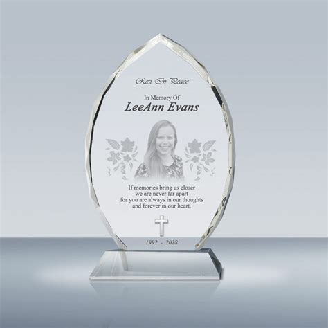 Rectangular Etched Picture In Crystal Memorial Plaque 018 Goodcount 3d Crystal Etching T