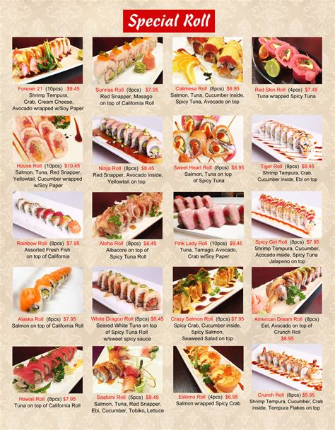 Menu 21 Sushi House Calimesa Sushi Yucaipa Sushi