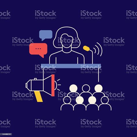 Public Speech Related Vector Conceptual Illustration Speaker Audience