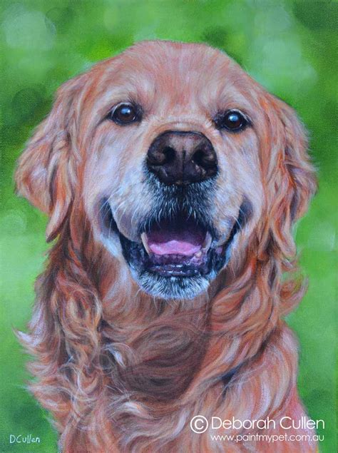 Dohko Golden Retriever Dog Portrait Painting Paintmypet By Deborah