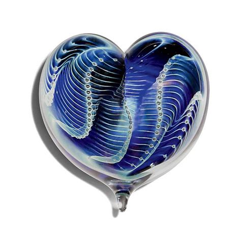 Midnight Pearl Heart By Robert Burch Art Glass Paperweight Artful Home Glass Paperweights