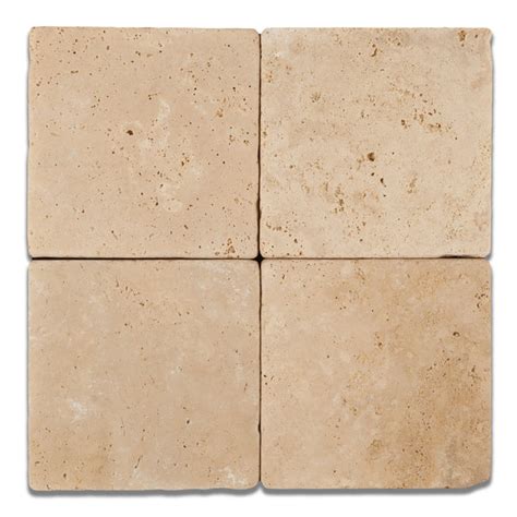 6 X 6 Ivory Travertine Field Tile Tumbled