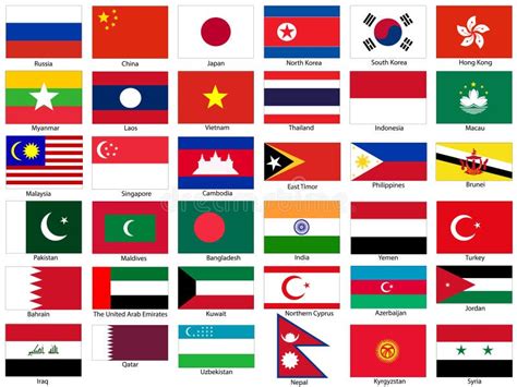 all flags of asia