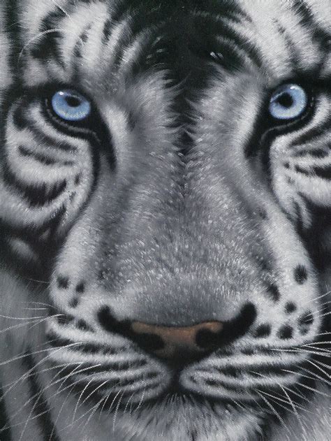 White Tiger Art Animal Oil Painting Wall Decor Hand Made On Etsy