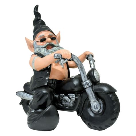 Homestyles Biker Dude The Biker Gnome In Leather Motorcycle Gear