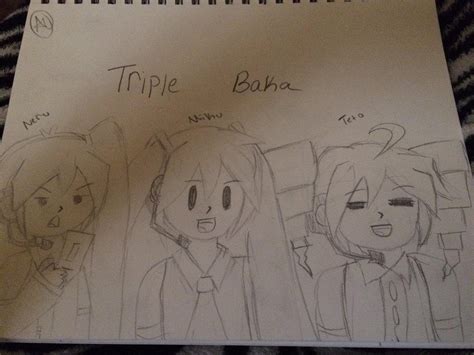 Triple Baka Drawing By Me By Leviackermanloveouo On Deviantart