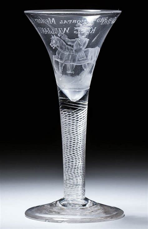 English Free Blown And Engraved Air Twist Stem Wine Glass Wine Glass Glass Art Glass Jewelry