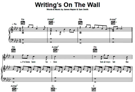 Sam Smith Writings On The Wall Free Sheet Music Pdf For Piano The