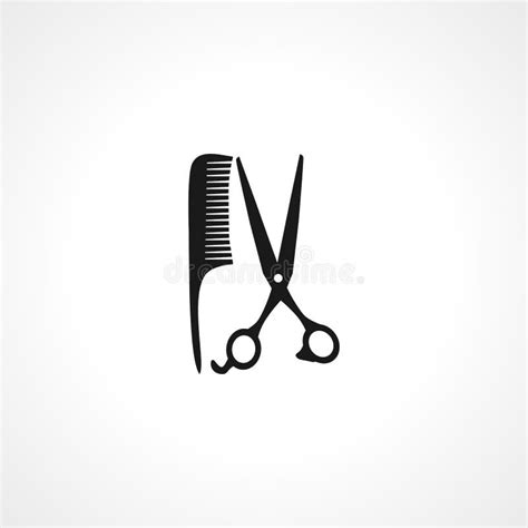 Comb And Scissors Hairdresser Tools Icon Comb And Scissors Isolated