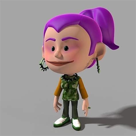 Cartoon Character Casual Girl 3d Model Animated Rigged Max Obj Mtl