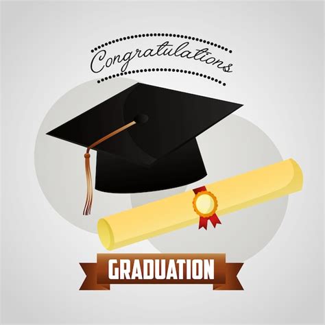 Felicitaciones Tarjeta De Graduación Vector Premium