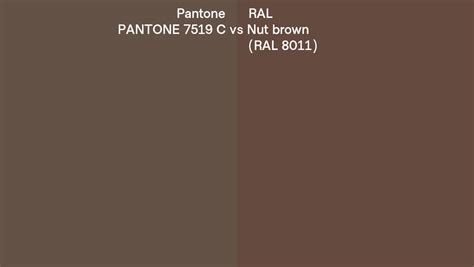 Pantone 7519 C Vs Ral Nut Brown Ral 8011 Side By Side Comparison