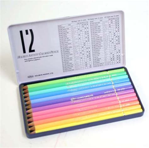 Holbein Artists Colored Pencil 12 Colors Pastel Tone Set Op903 From