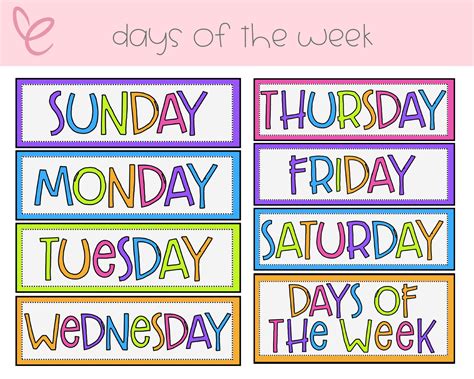 Days Of The Week Ubicaciondepersonascdmxgobmx