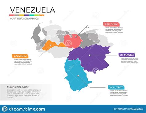 Venezuela Map Infographics Vector Template With Regions And Pointer
