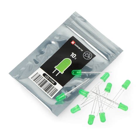 Buy Led 5mm Green 10pcs Botland Robotic Shop