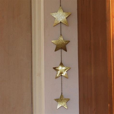 Stars Wall Hanging T Stars Wall Decor Brass Gold Stars Etsy