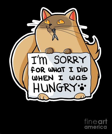 Sorry When I Was Hungry Fat Cat Lover Kitten Digital Art By Fh Design