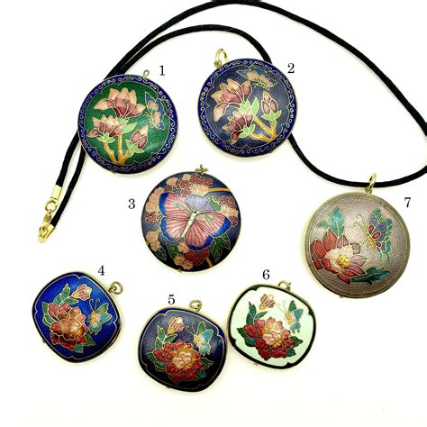 Choice Of Vintage Cloisonne Enamel Butterfly And Flower Pendants Etsy