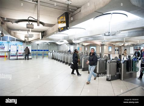 Ticket Hall At Westminster Underground Station In London Stock Photo
