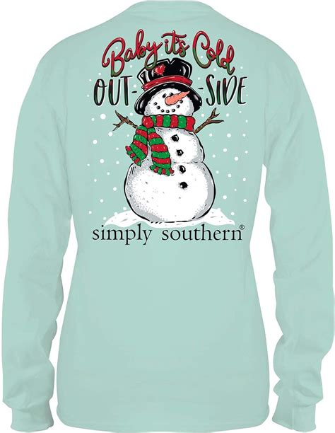 Simply Southern Baby Its Cold Outside Snowman Long Sleeve T Shirt Tees