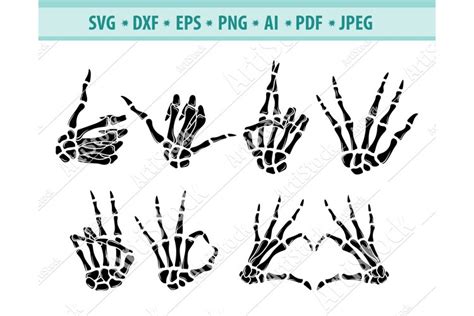 Skeleton Hands Svg Bone Fingers Png Hand Signals