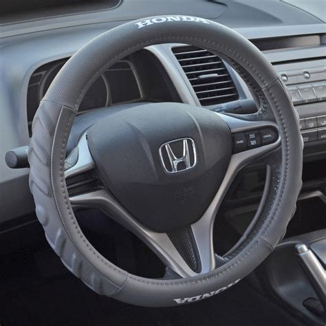 Gray Cushion Grip Synth Leather Steering Wheel Cover For Honda Civic
