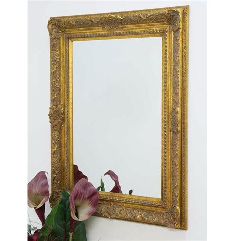 Large Decorative Ornate Gold Antique French Style Wall Mirror
