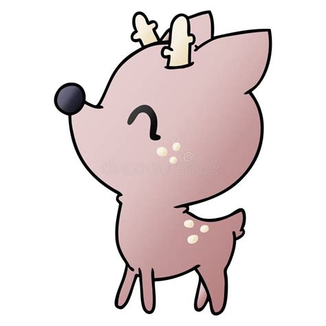 Gradient Cartoon Of Kawaii Cute Deer Stock Vector Illustration Of