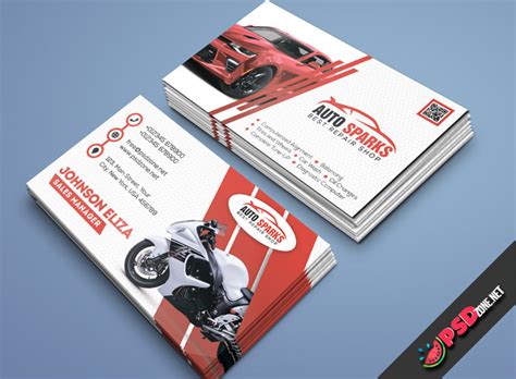 Premium cards printed on a variety of high quality. Car Service Auto Repair Business Card Template - PSD Zone