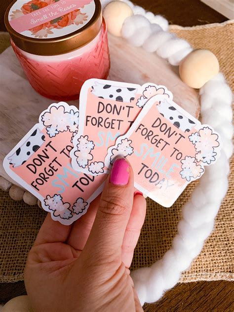 Dont Forget To Smile Sticker Quote Motivational Etsy