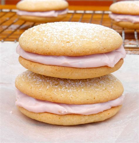 Vanilla Cookies With A Raspberry Meringue Cream Cheese Filling