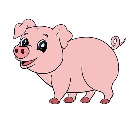How To Draw A Cartoon Pig In A Few Easy Steps Easy Drawing Guides