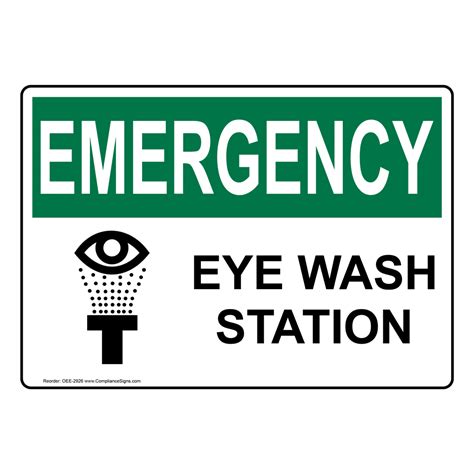 Osha Emergency Eye Wash Station Sign Oee 2926 Emergency Response