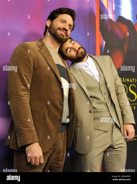 Darren Criss Right Leans On Edgar Ramirez As They Arrive At The