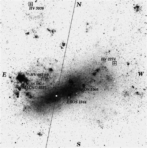 A Photo Of The Large Magellanic Cloud Indicating The Locations Of Hv